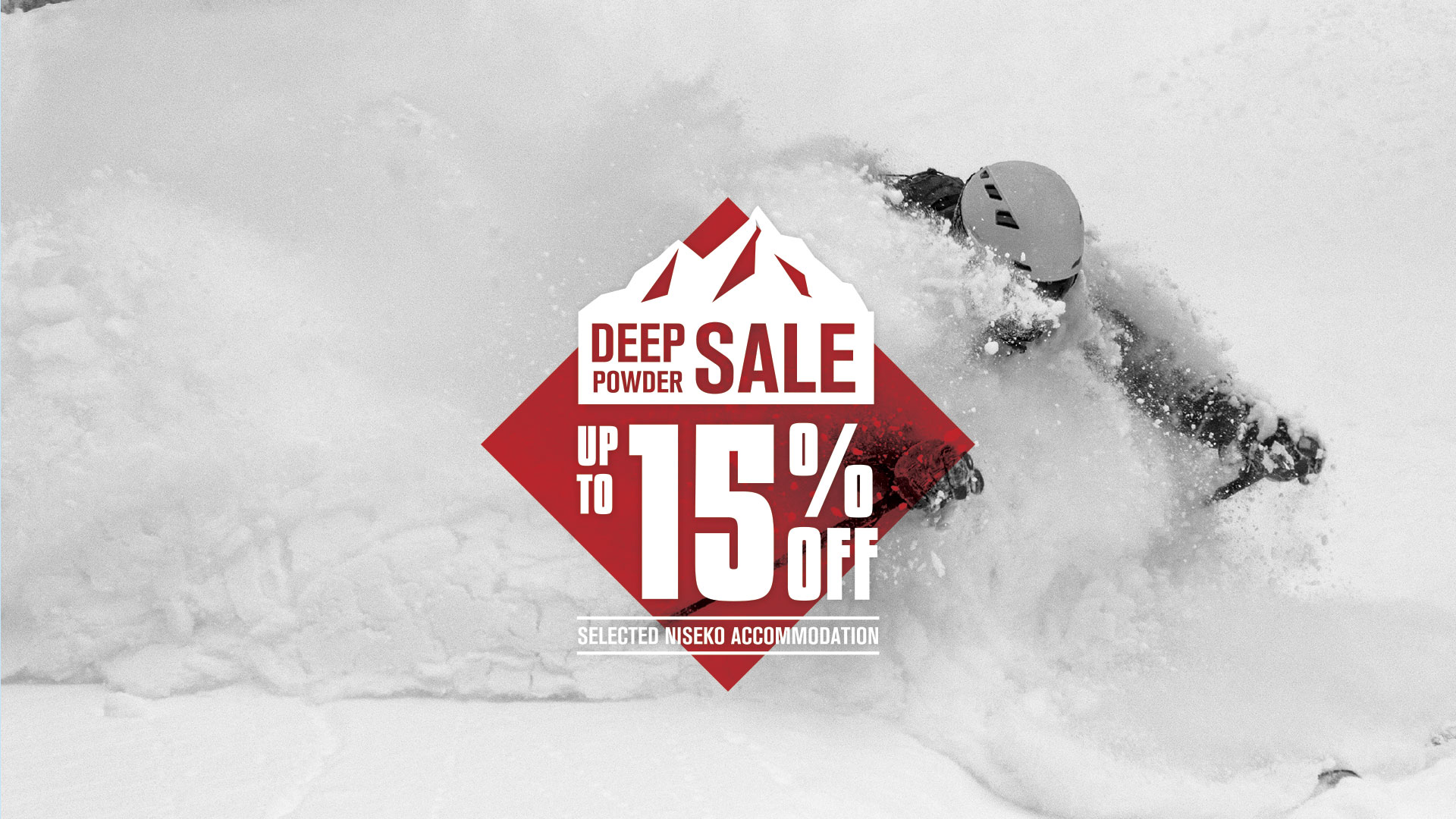 deep powder sale - up to 15% off accommodation in Niseko
